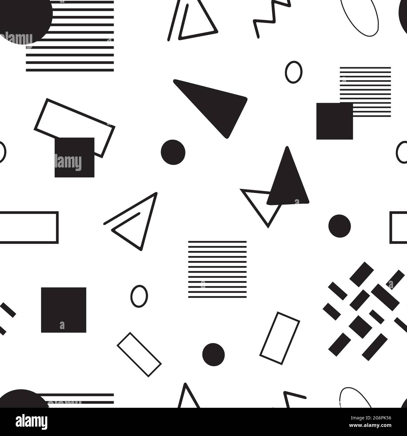 Seamless pattern, various geometric shapes on a white background ...
