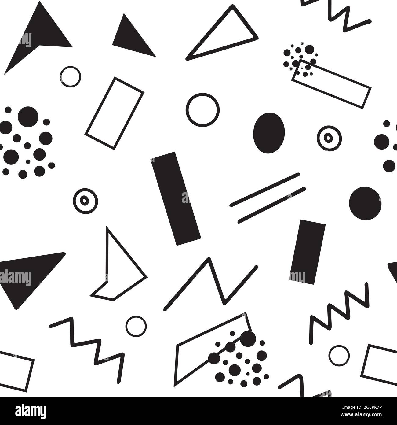 Seamless pattern, various geometric shapes on a white background ...