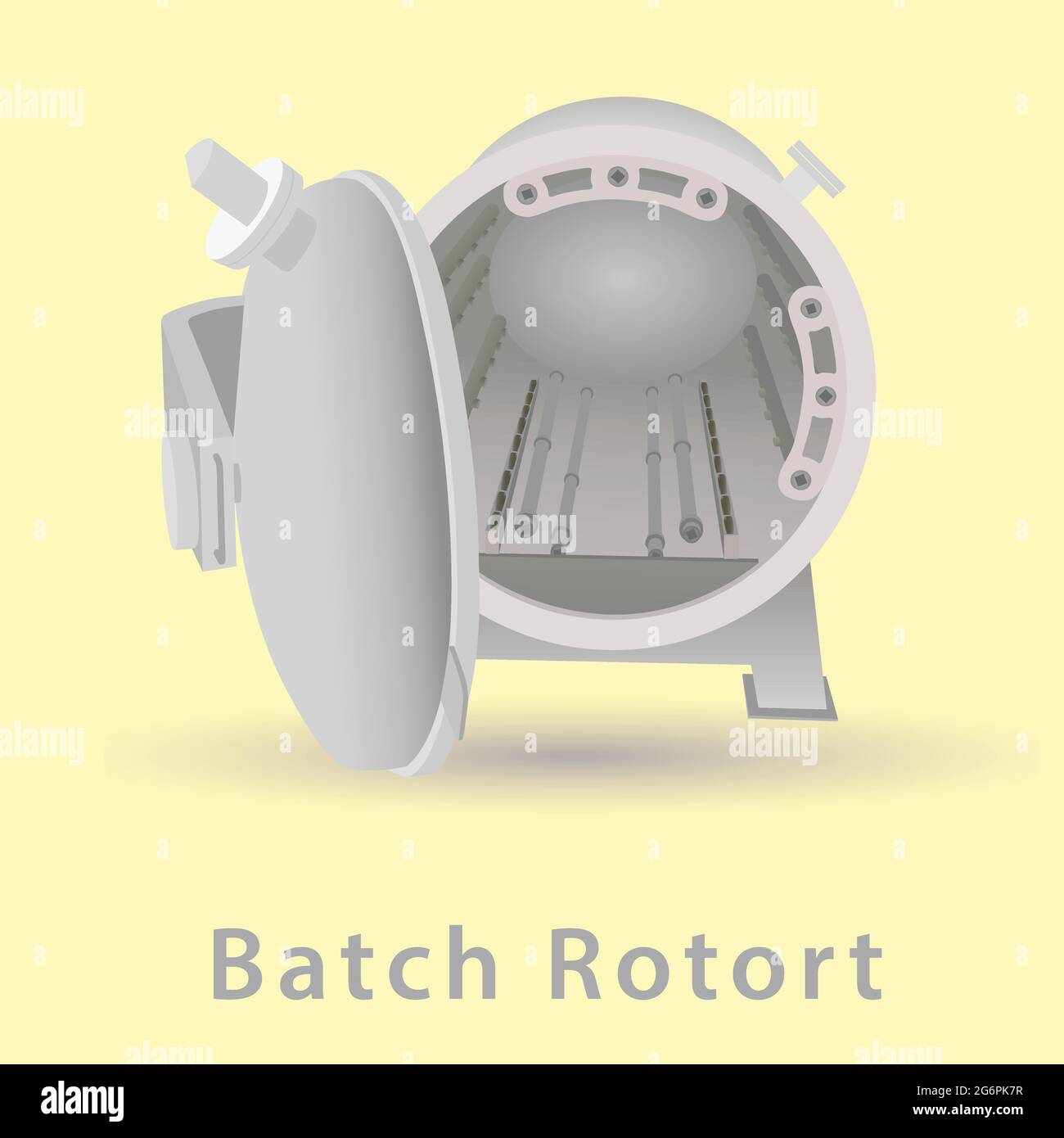 Autoclave Batch Retort Sterilization in Food Industry. Vector illustration design. Stock Vector