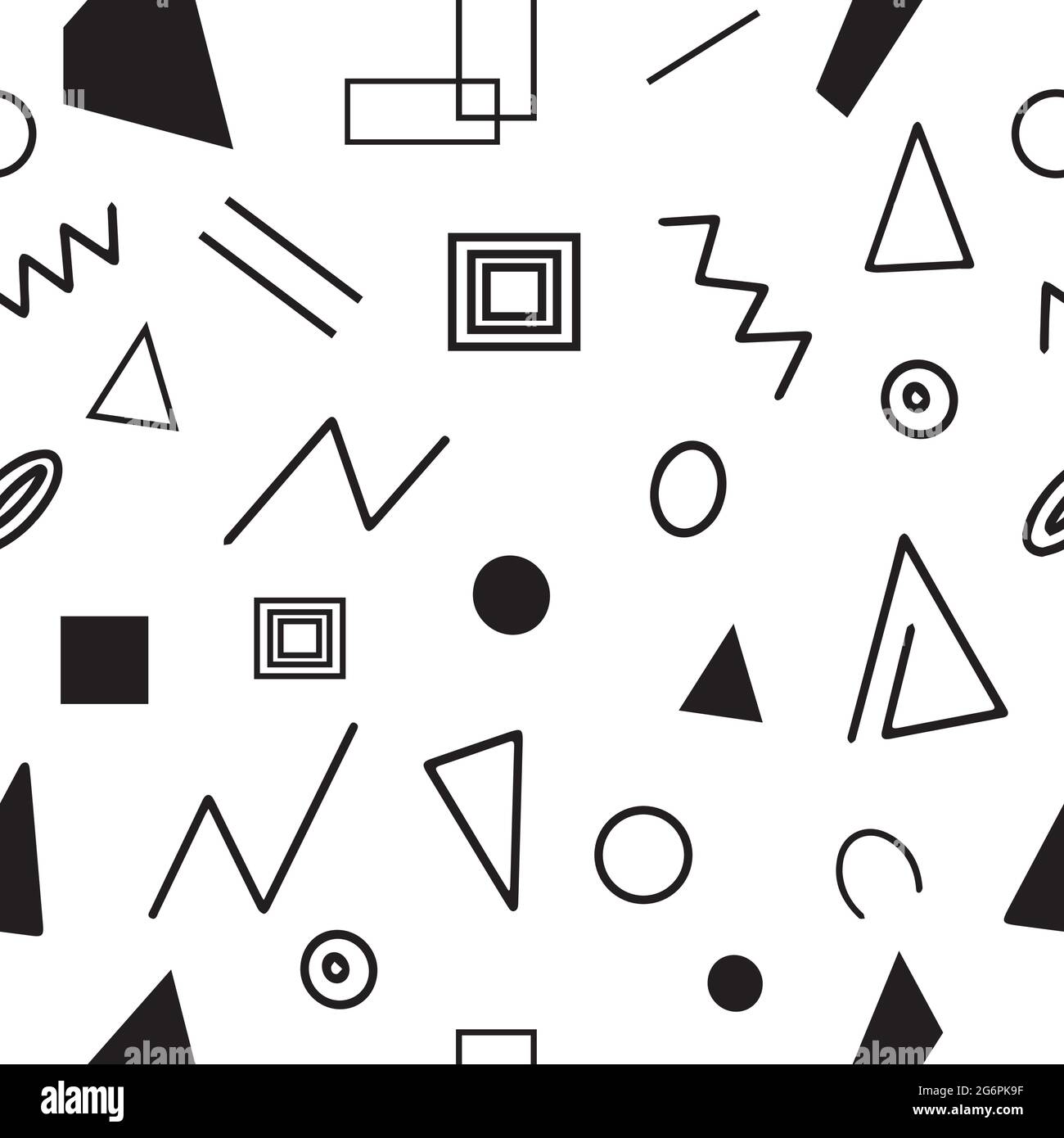 Seamless pattern, various geometric shapes on a white background ...