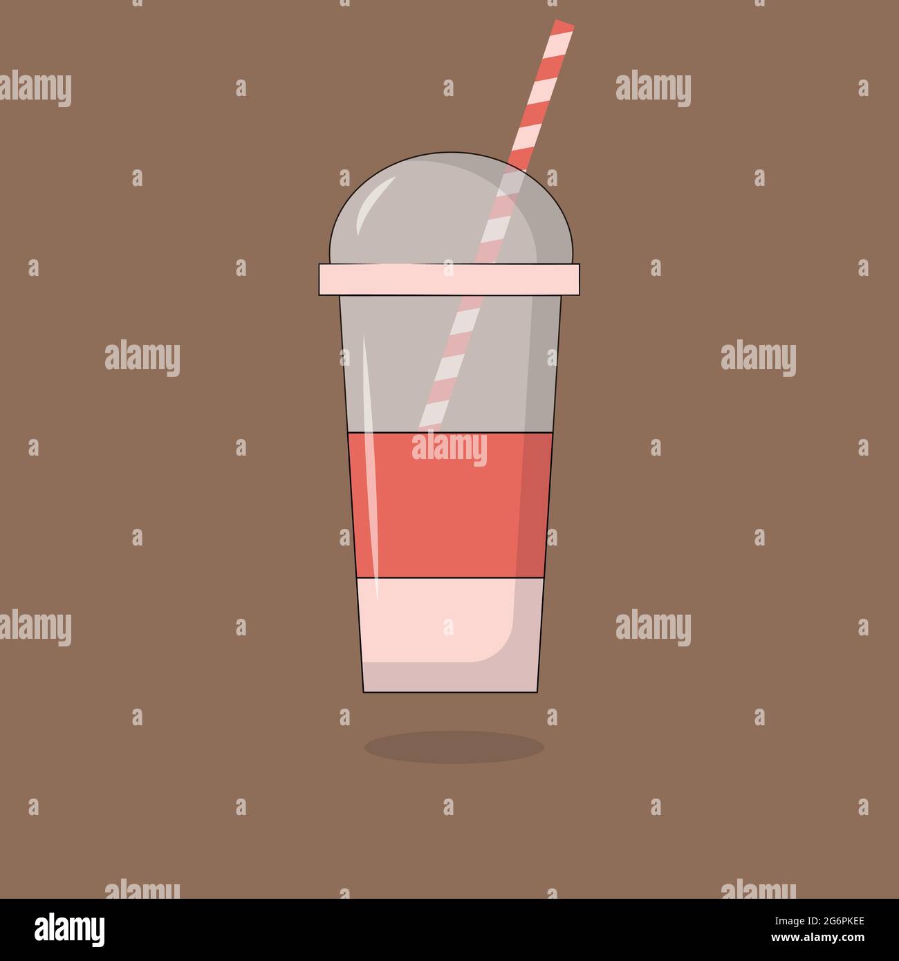 Vector illustration of a disposable red and pink cup with a hook and a ...