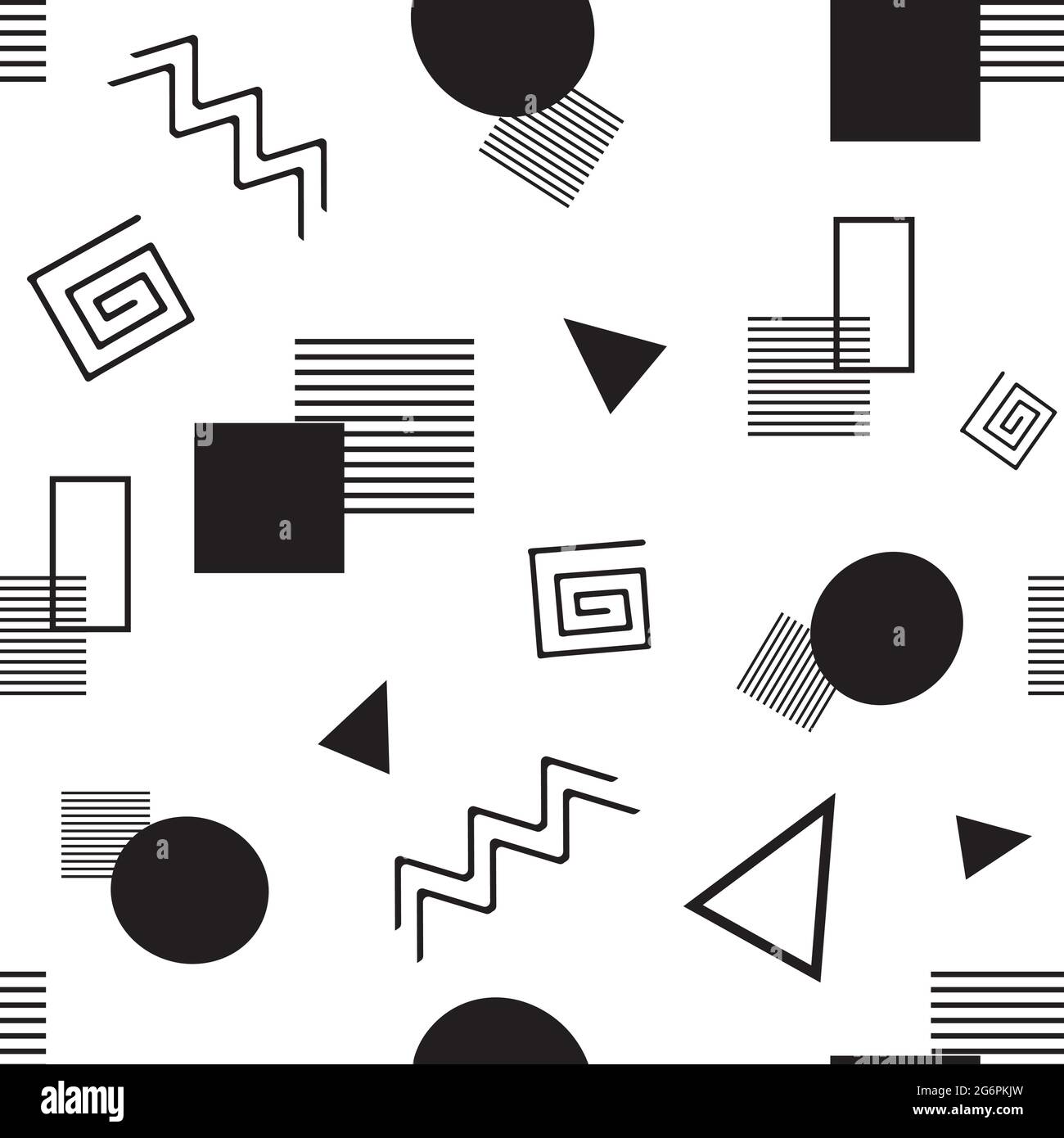 Seamless pattern, various geometric shapes on a white background ...