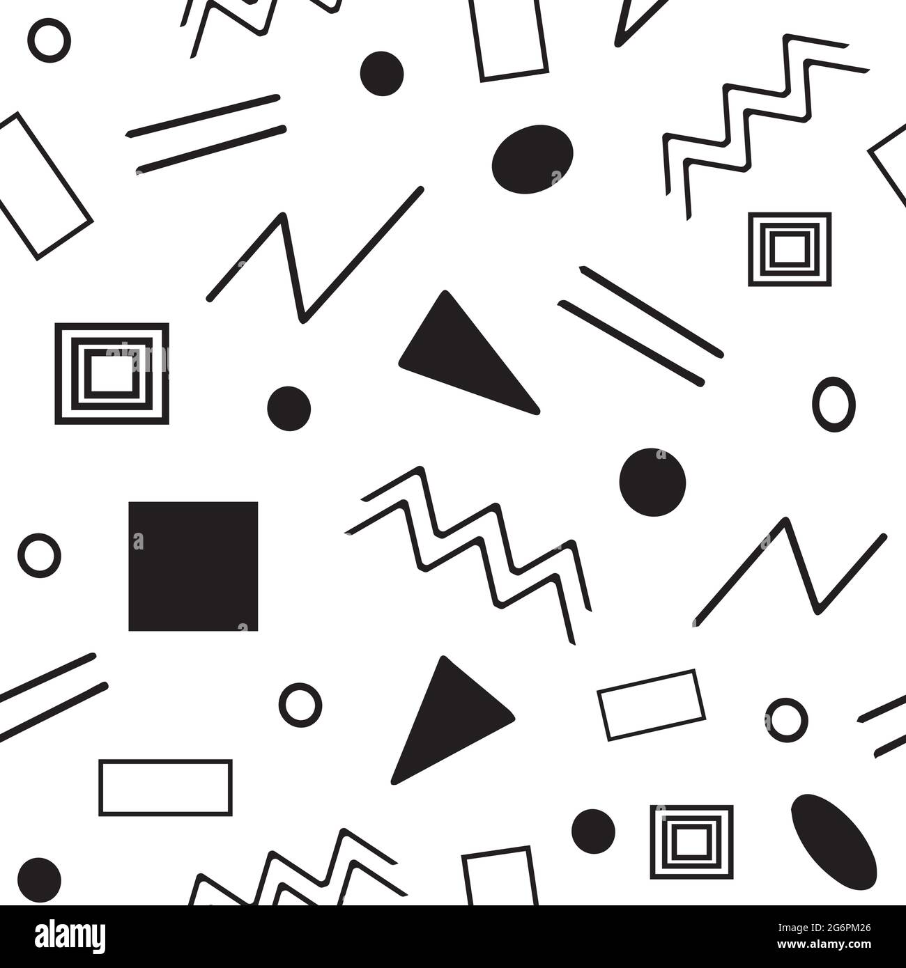 Seamless pattern, various geometric shapes on a white background ...
