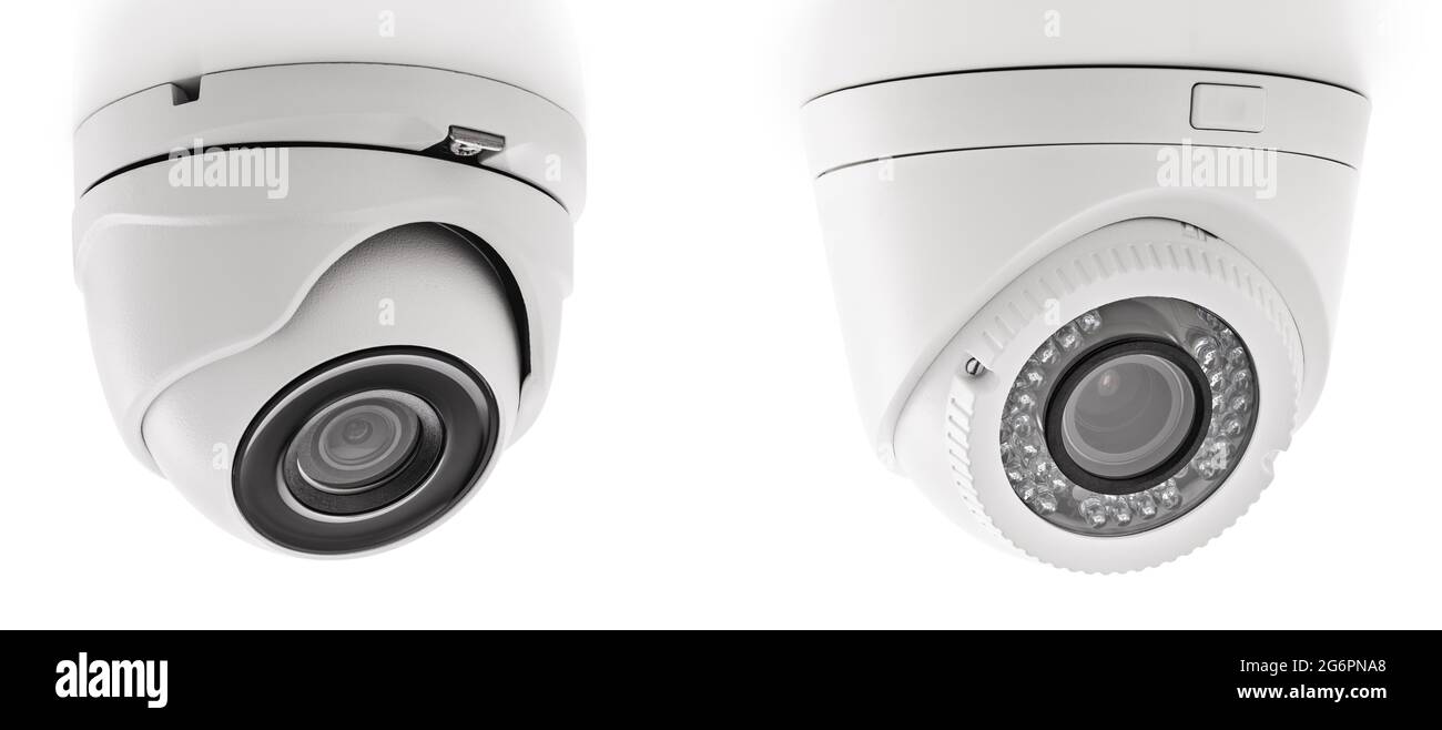 Security Camera isolated on white background with clipping path Stock Photo