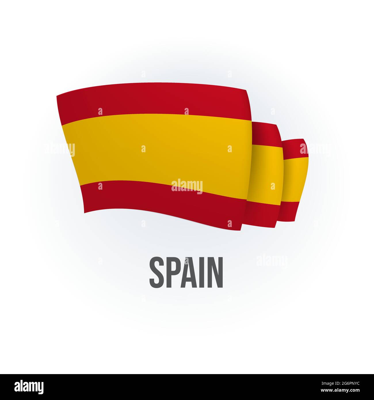 Vector flag of Spain. Spanish waving flag. Vector illustration Stock