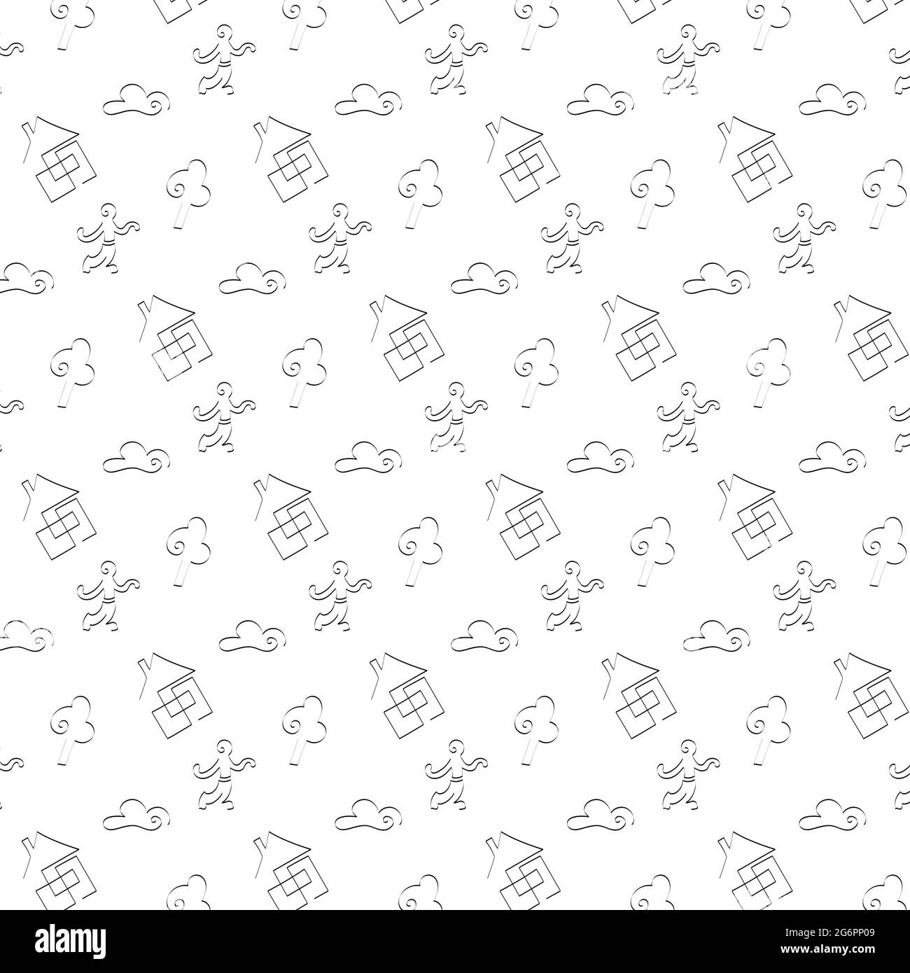 Seamless pattern, various geometric shapes on a white background ...