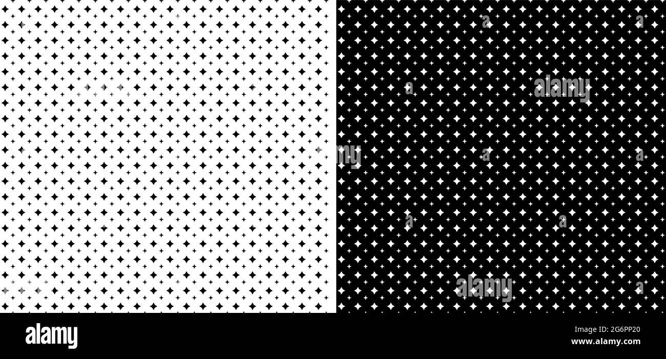 Vector star seamless pattern on white and black background Stock Vector ...