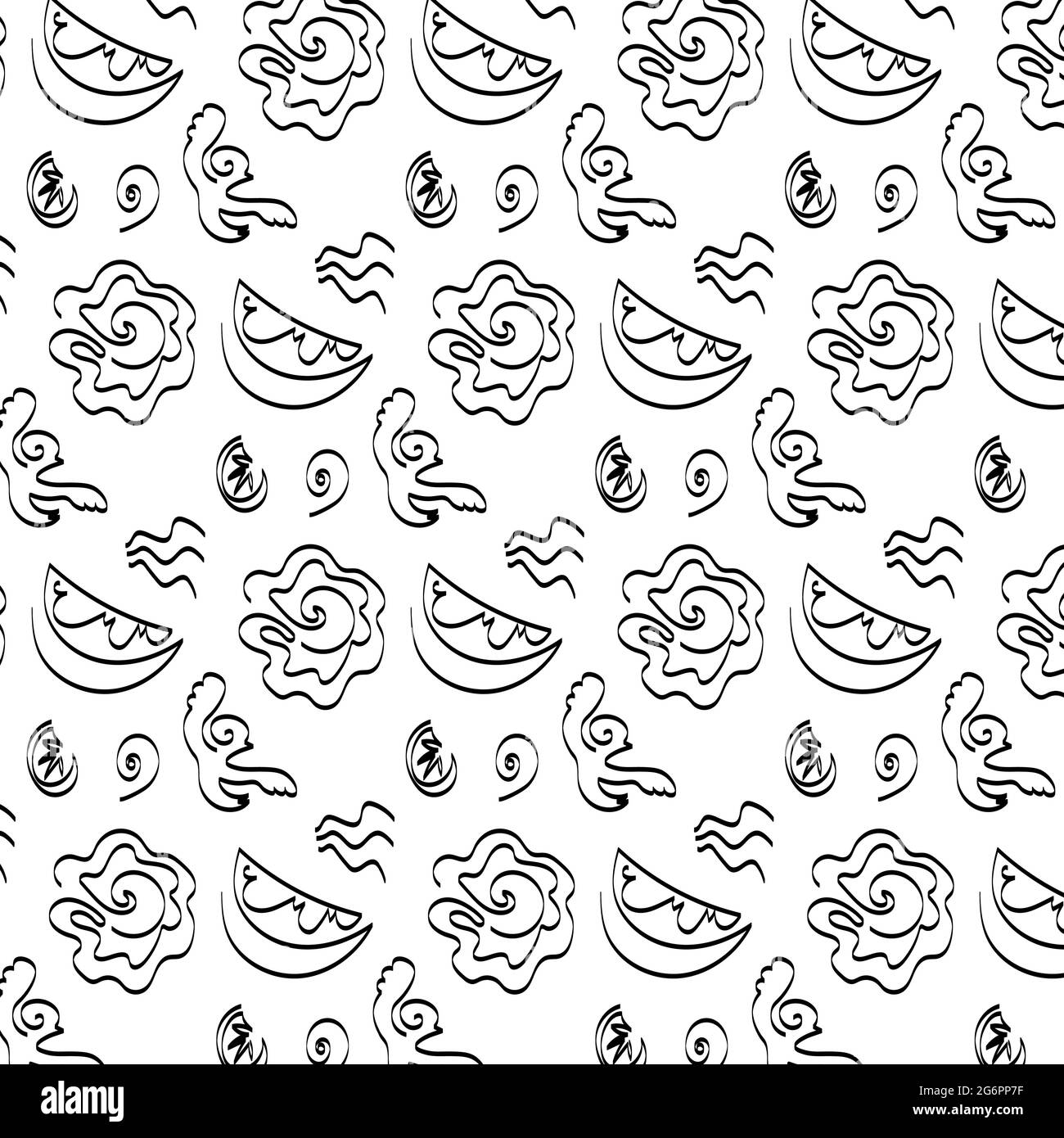 Seamless pattern, various geometric shapes on a white background ...