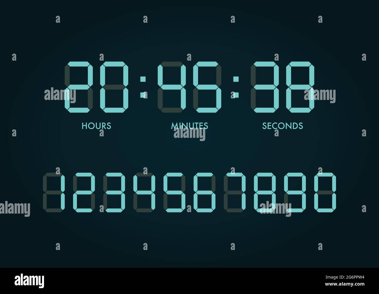 Digital clock numbers set. Vector illustration Stock Vector Image & Art