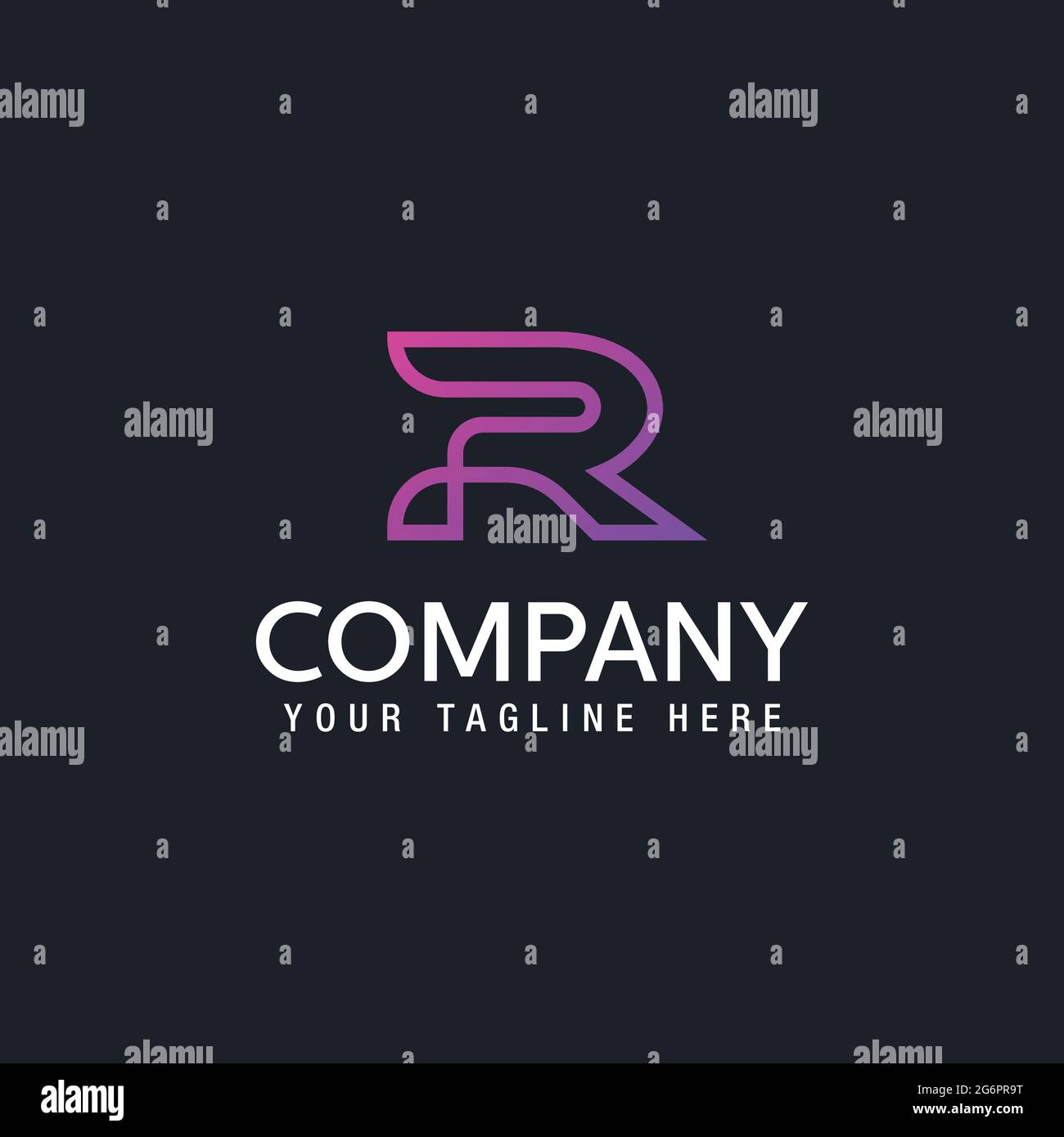 Vector graphic creative line alphabet symbol Letter R Vector ...