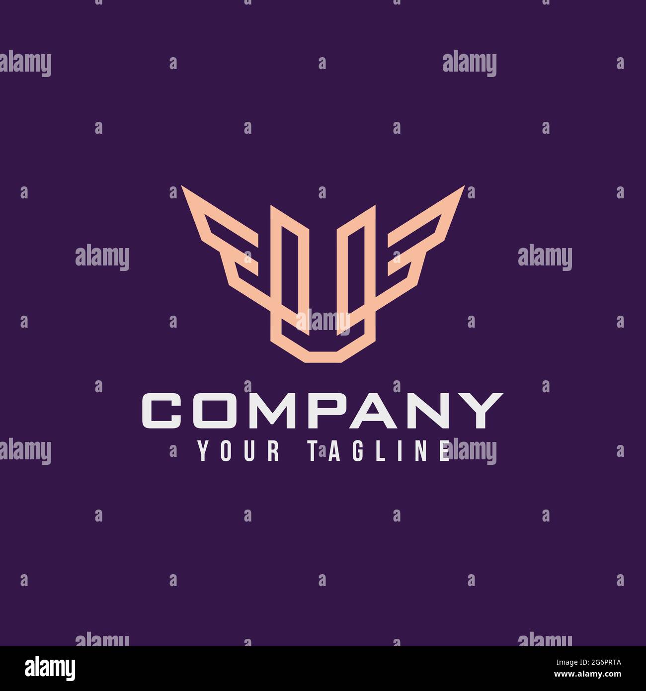 Elegance Luxurious Wing Initial Letter U logo vector design for ...