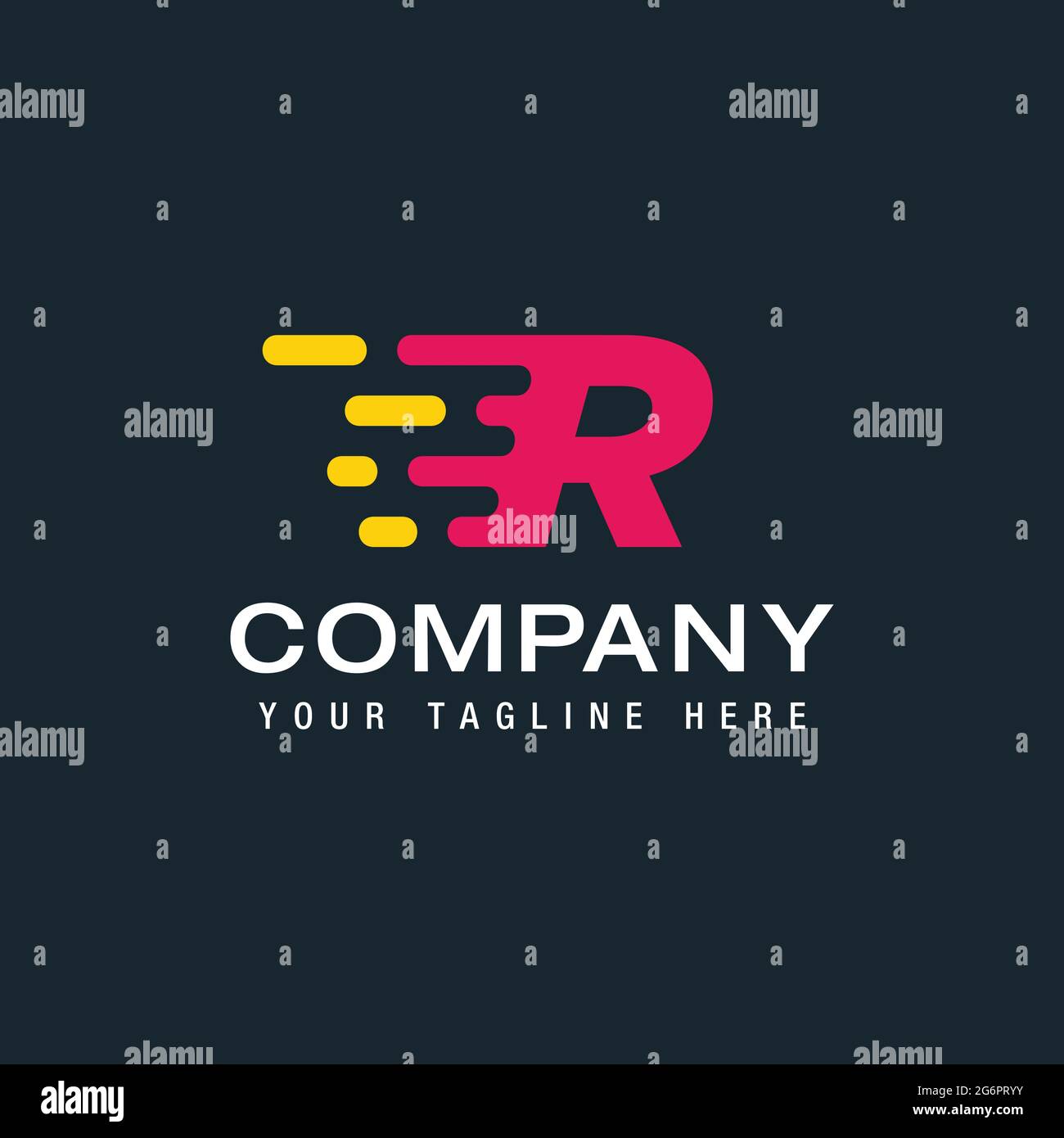 Letter R with Fast logo, Speed, Moving and Quick, Digital and ...