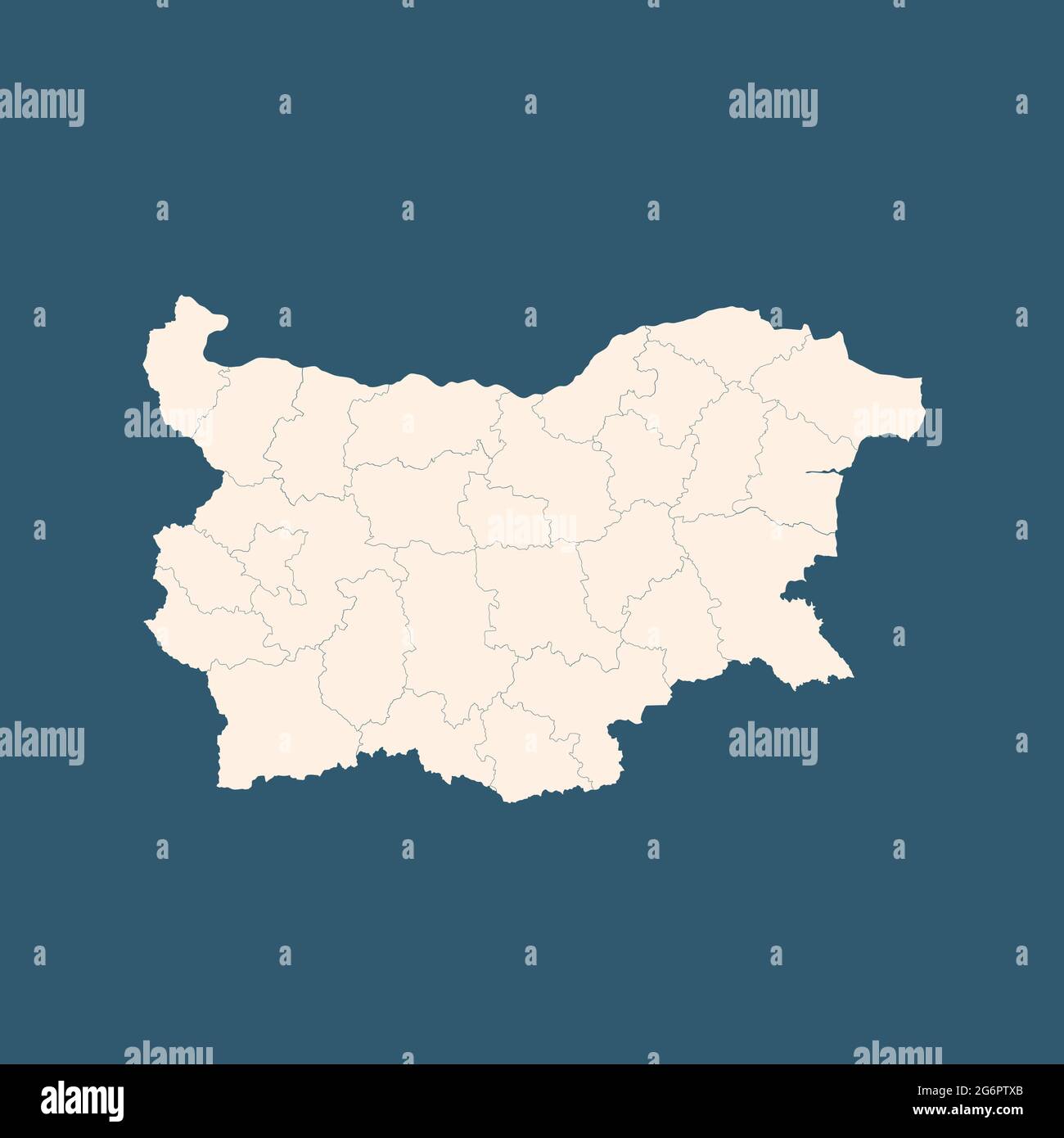 Bulgaria black map isolated on blue background vector Stock Vector