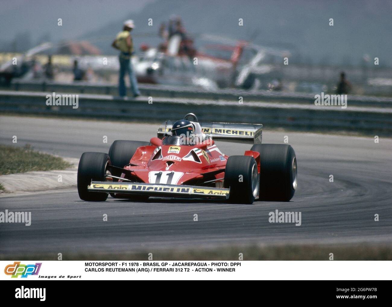MOTORSPORT - F1 1978 - BRASIL GP - JACAREPAGUA - PHOTO: DPPI CARLOS REUTEMANN (ARG) / FERRARI 312 T2 - ACTION - WINNER Stock Photo