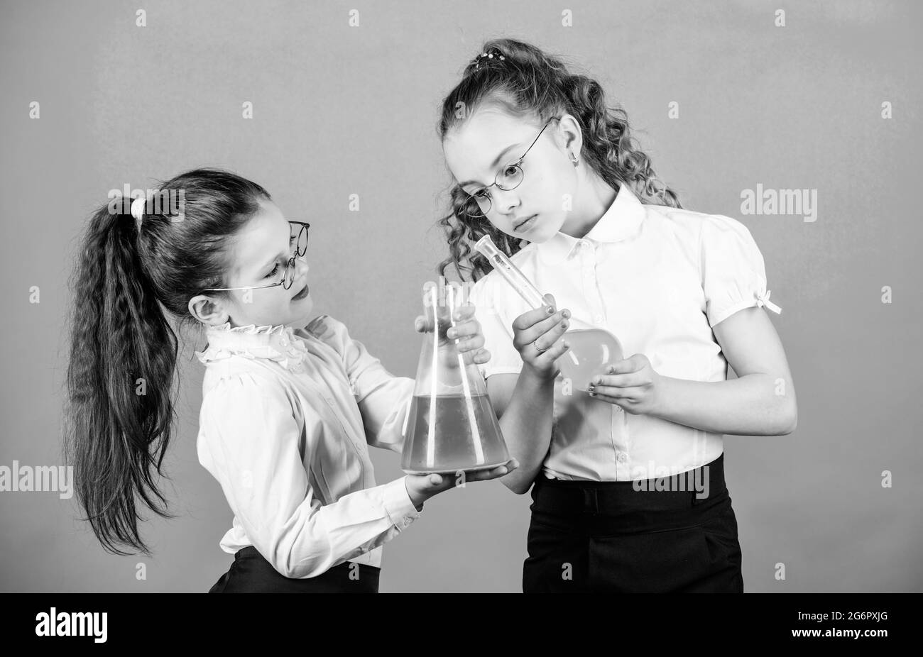 Chemistry lesson. Having fun with chemistry. Educative experiment