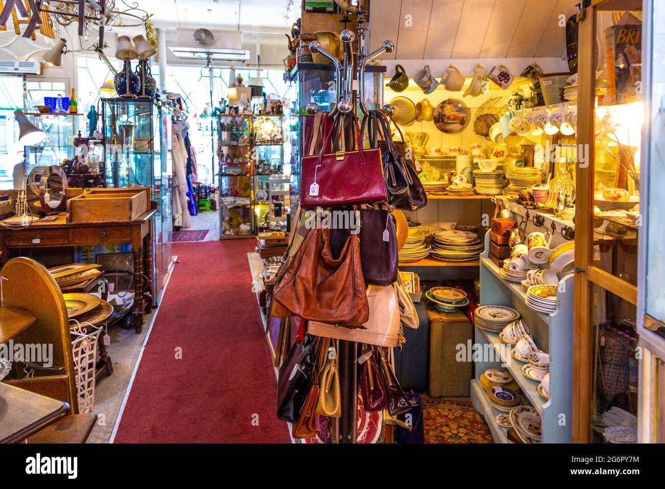 Interior of Hampton Court Emporium antique shop in East Molesey, UK Stock Photo