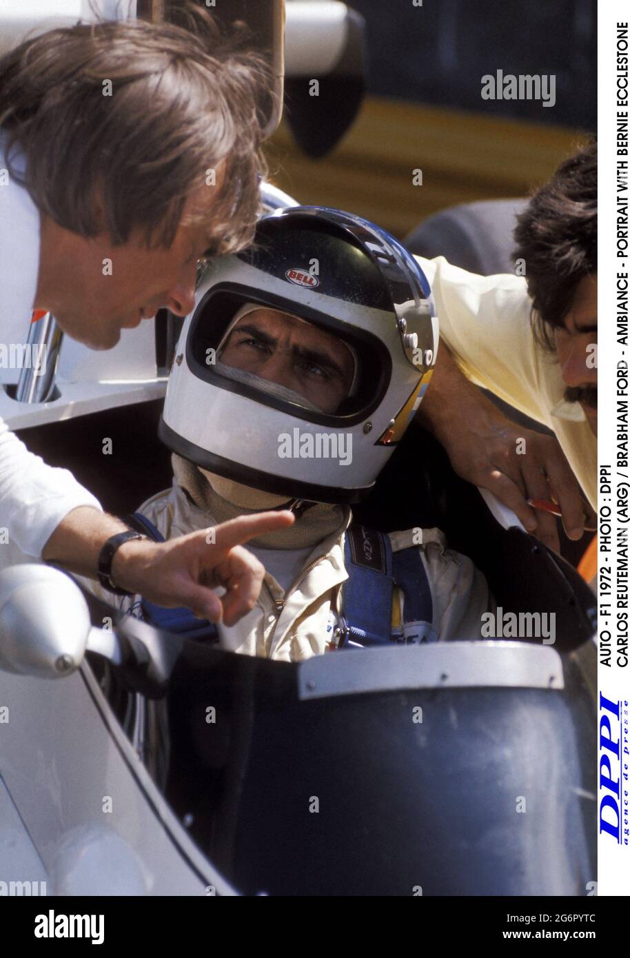 AUTO - F1 1972 - PHOTO : DPPI CARLOS REUTEMANN (ARG) / BRABHAM FORD - AMBIANCE - PORTRAIT WITH BERNIE ECCLESTONE Stock Photo