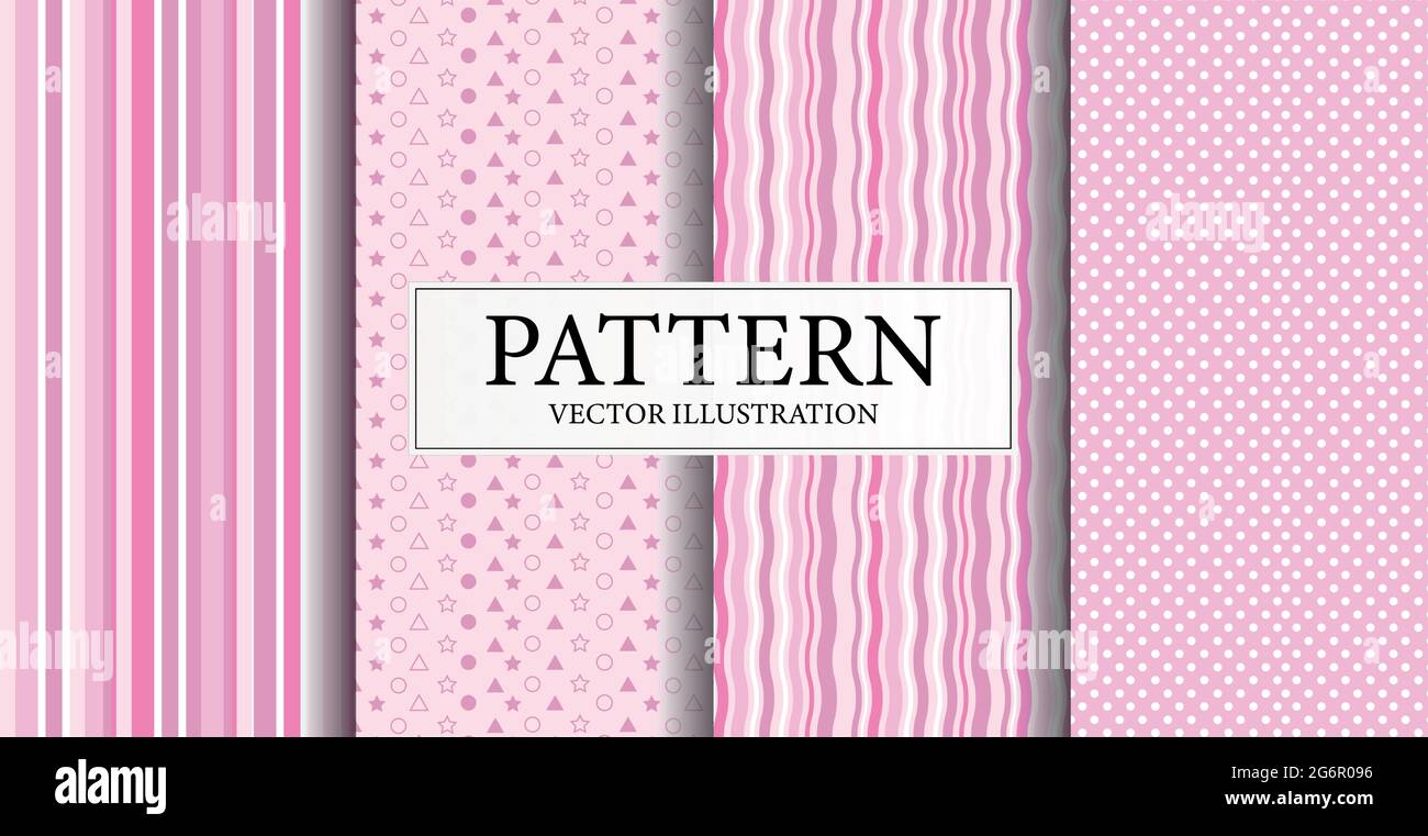 Assembly of seamless patterns, abstract shapes - Vector illustration ...
