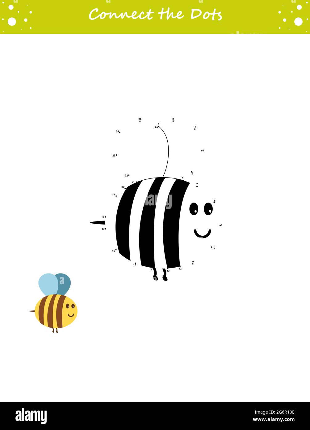 We draw a bee. Dot to dot. Draw a line. Game for toddler. Learning ...