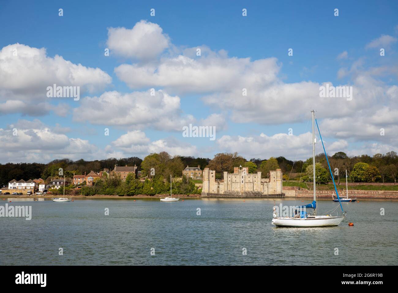 Upnor Castle and Upnor village on the west bank of the River Medway, Upnor, near Chatham, Kent, England, United Kingdom, Europe Stock Photo