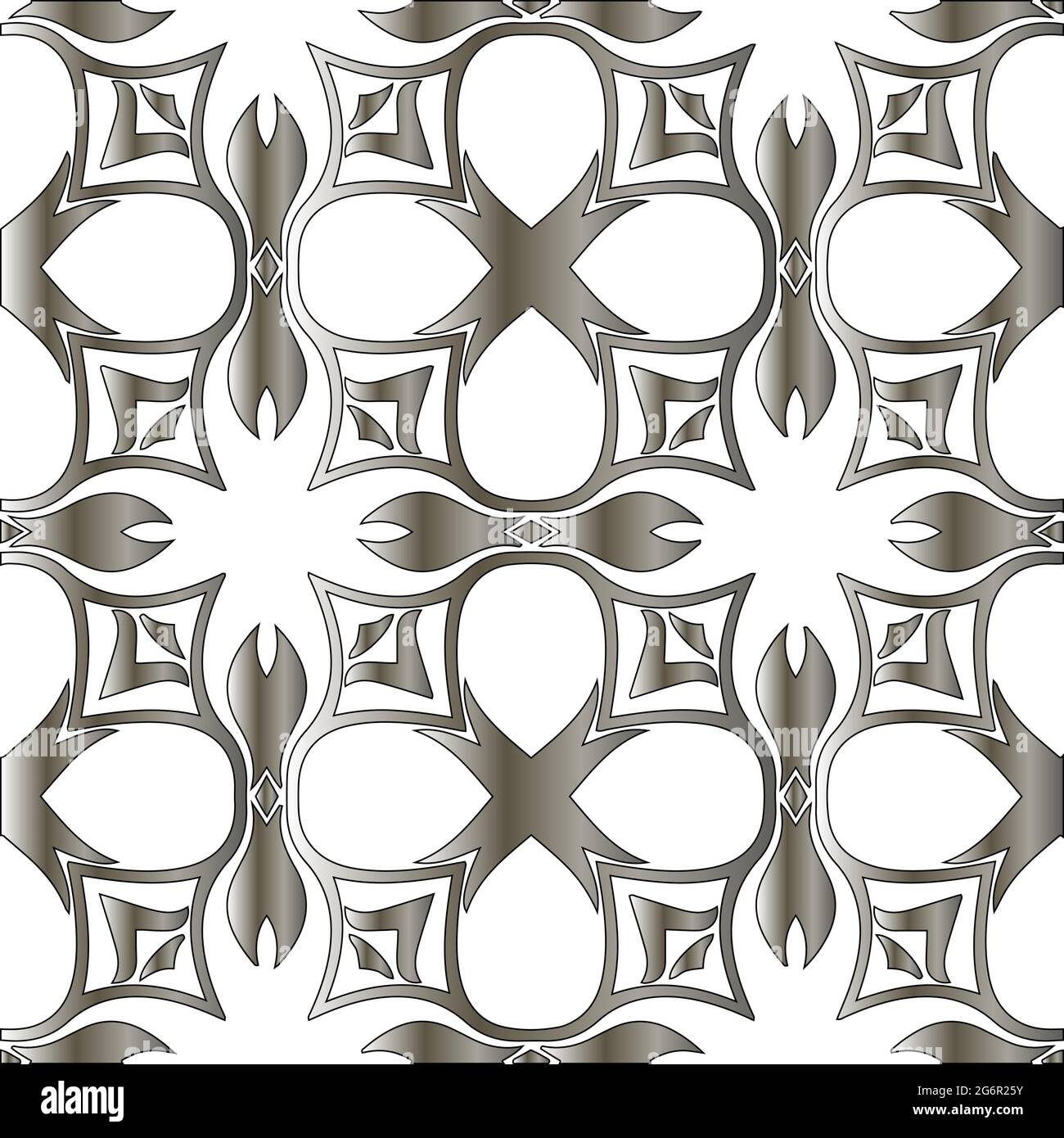 Silver metallic gradient with repeat Pattern . Abstract metallic background. Stock Vector