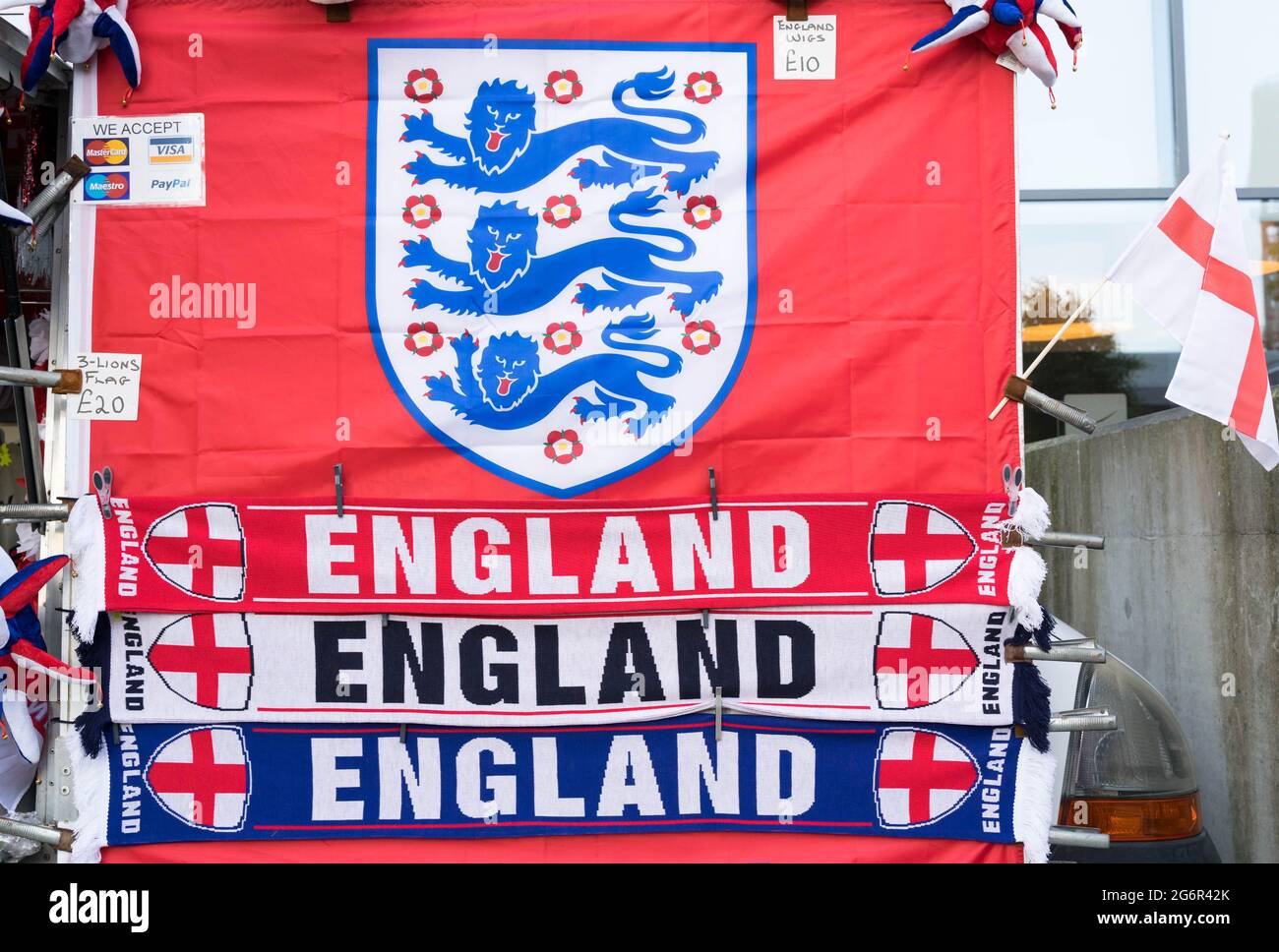 England team flag, three lions Stock Photo
