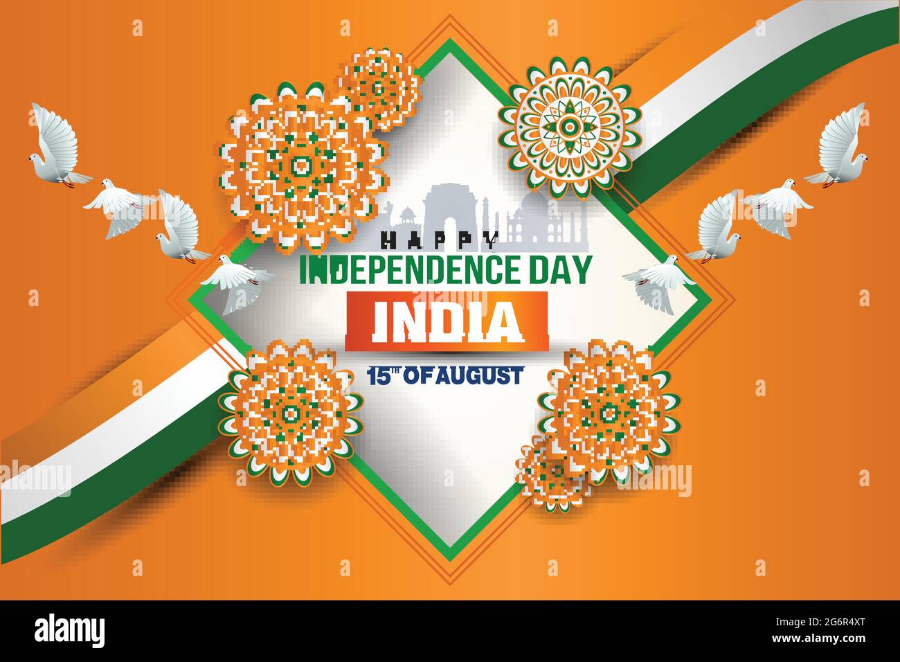happy independence day India 15th August. vector illustration