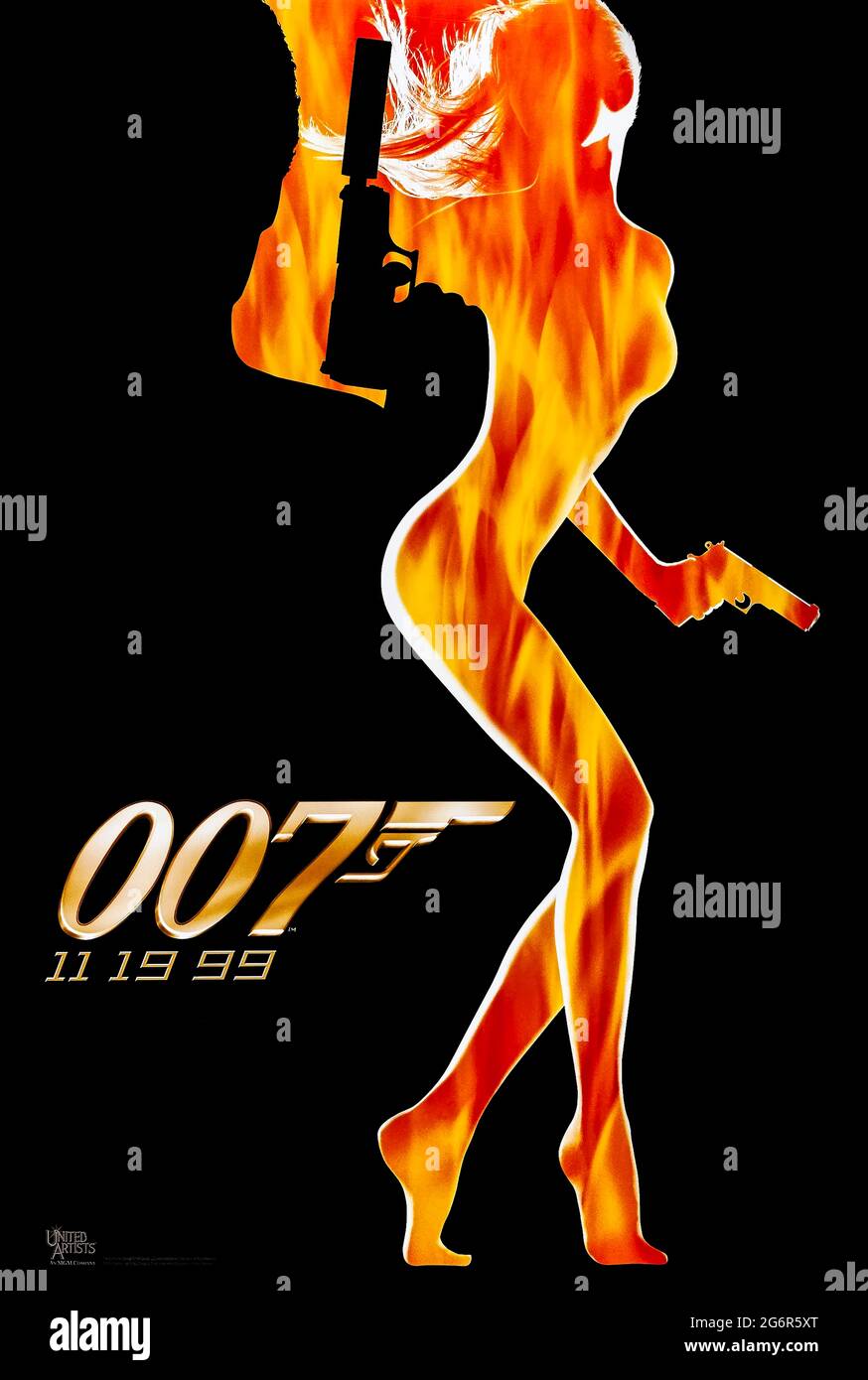 The World Is Not Enough (1999) directed by Michael Apted and starring Pierce Brosnan, Sophie Marceau, Robert Carlyle and Denise Richards. Bond uncovers a nuclear plot while protecting an oil heiress from an international terrorist who can't feel pain. Stock Photo
