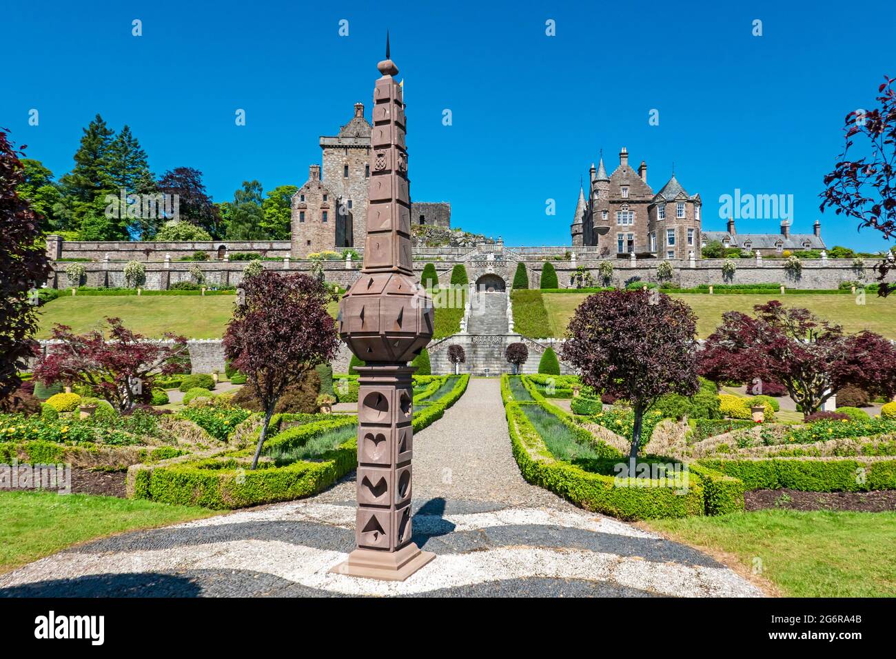 John Mylne's Sundial at Drummond Castle Gardens Muthill Crief Perth and Kinross Scotland UK Stock Photo