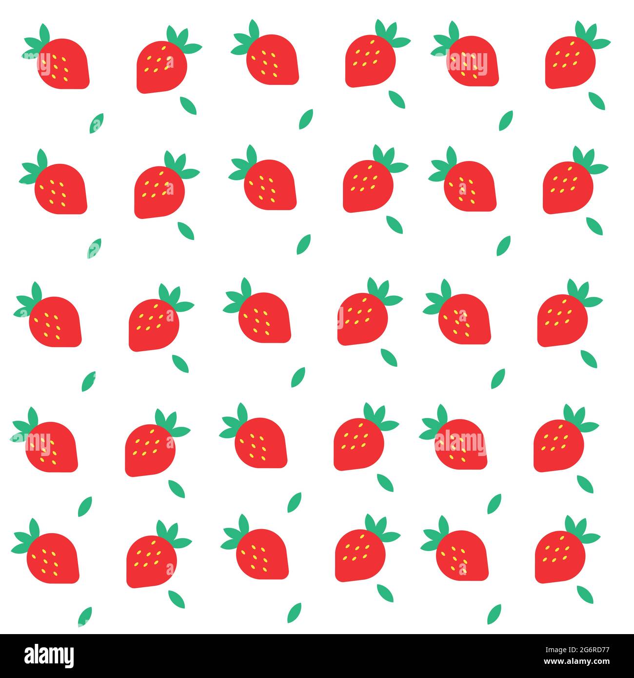 Seamless pattern, strawberries on a white background - Vector illustration Stock Vector