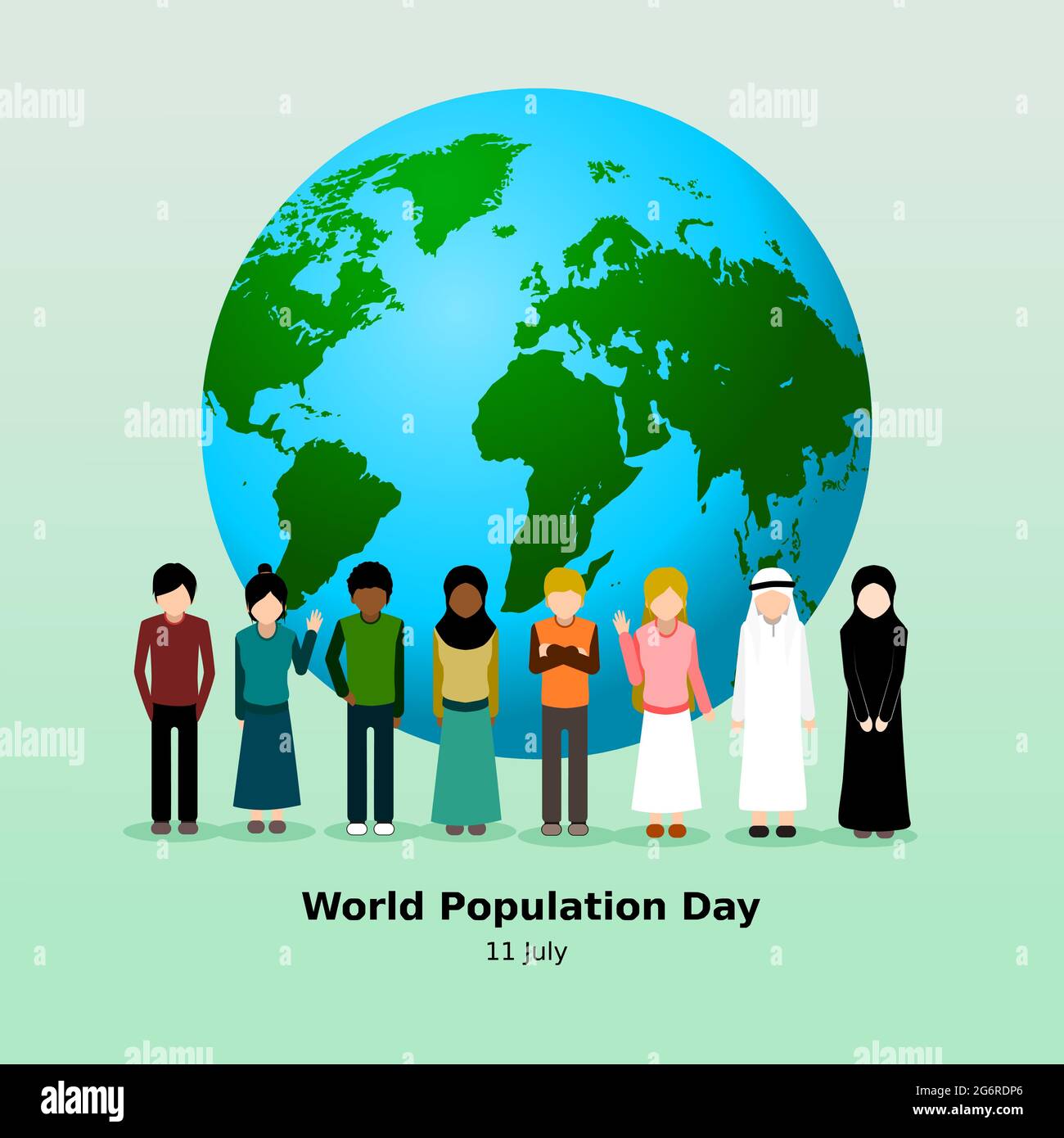 world population day flat vector Stock Vector