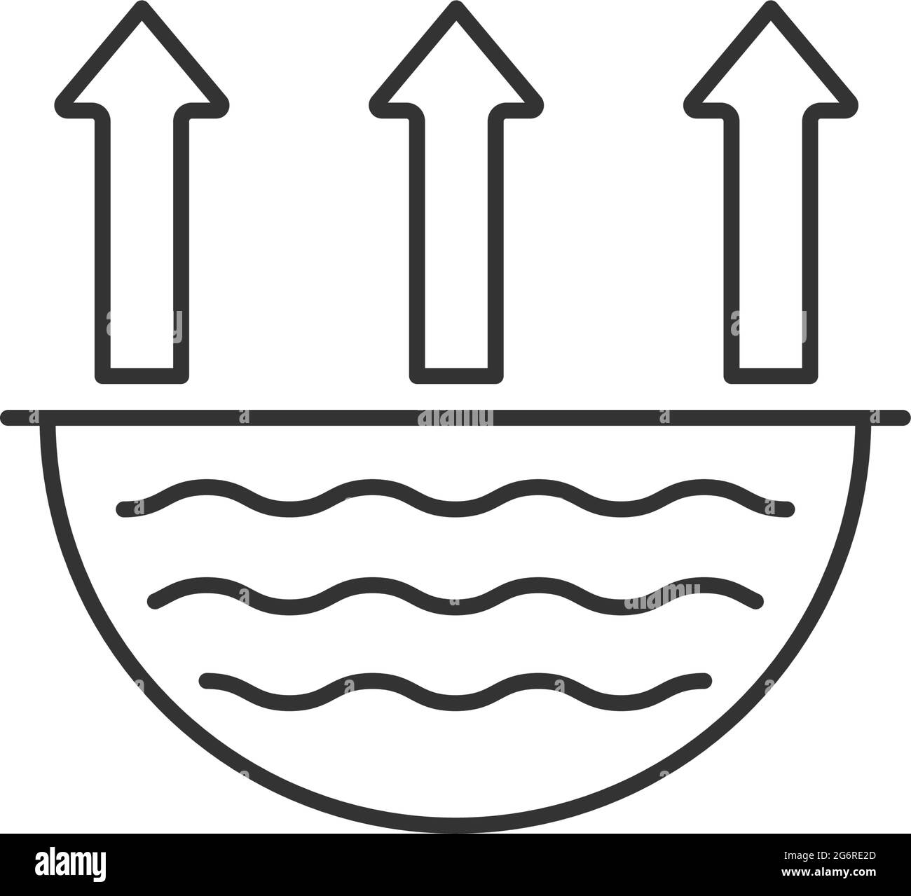 Water evaporation issue linear icon Stock Vector