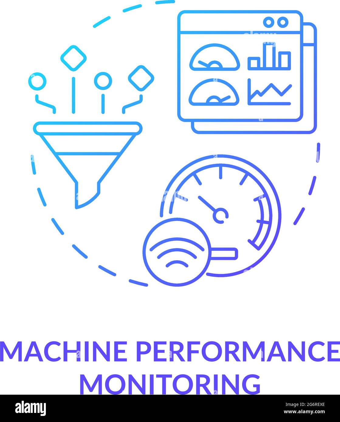 Machine performance monitoring concept icon Stock Vector Image & Art