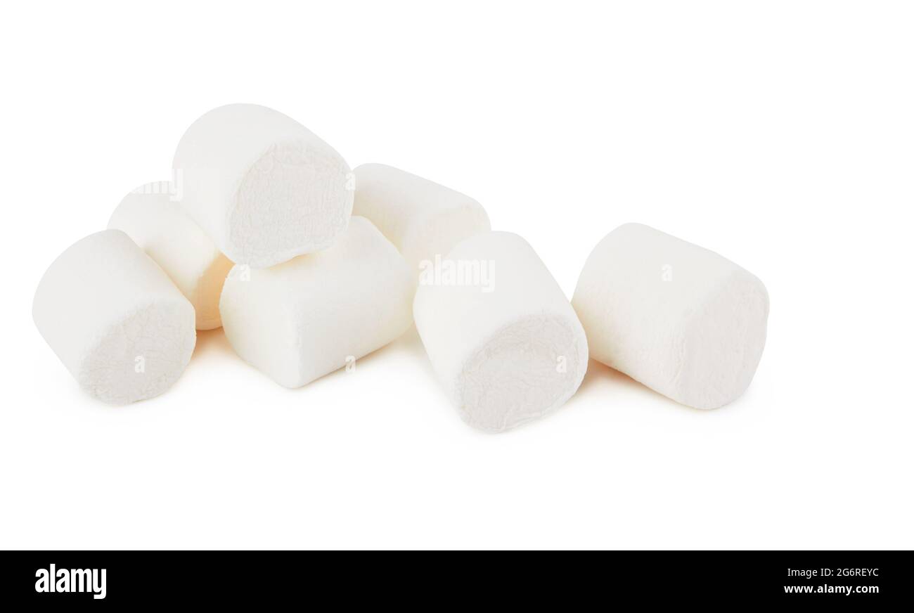 Heap of delicious marshmallows isolated on white background Stock Photo ...