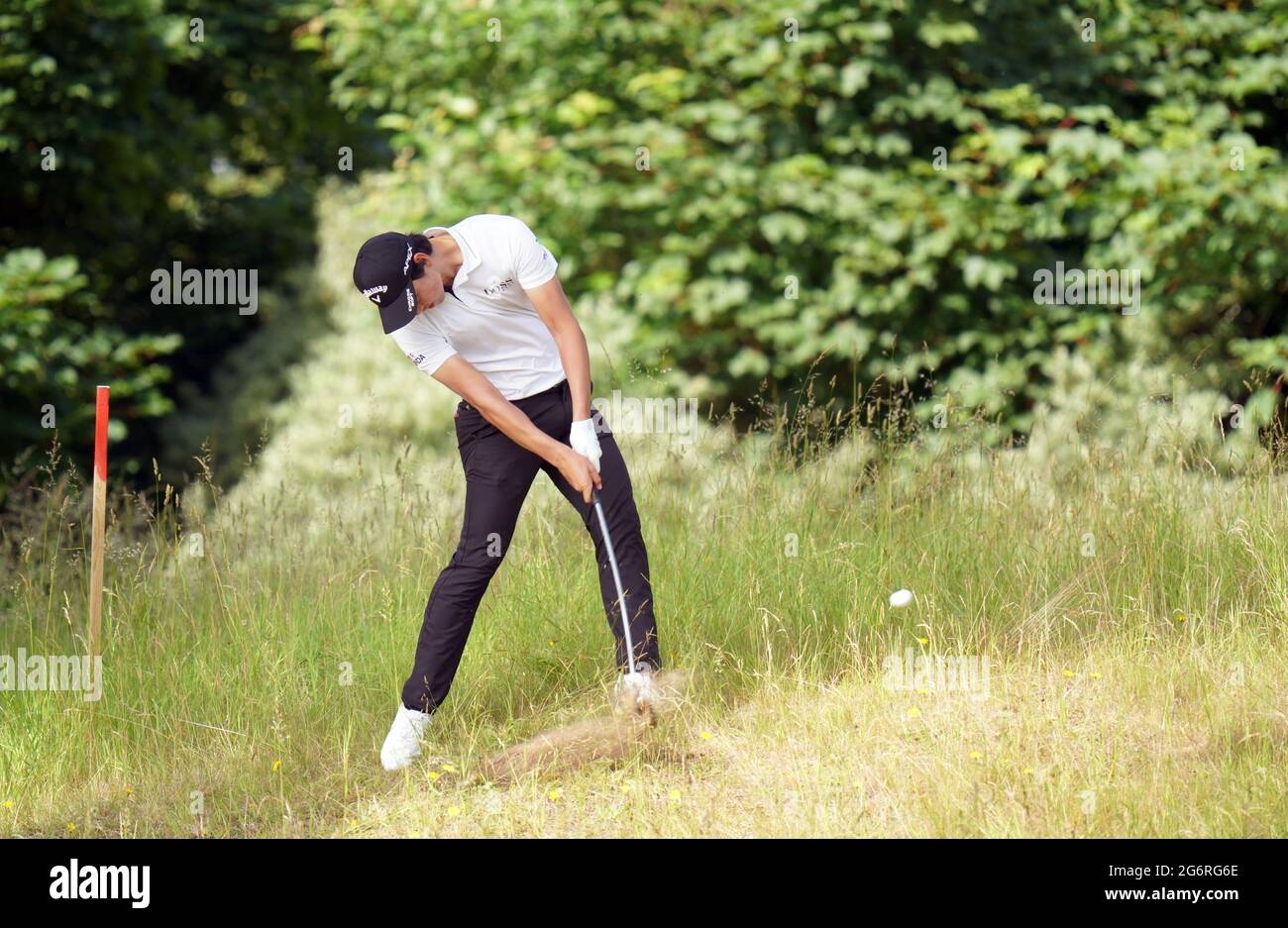 Min Woo Lee in the rough on the 11th during day one of the Aberdeen ...