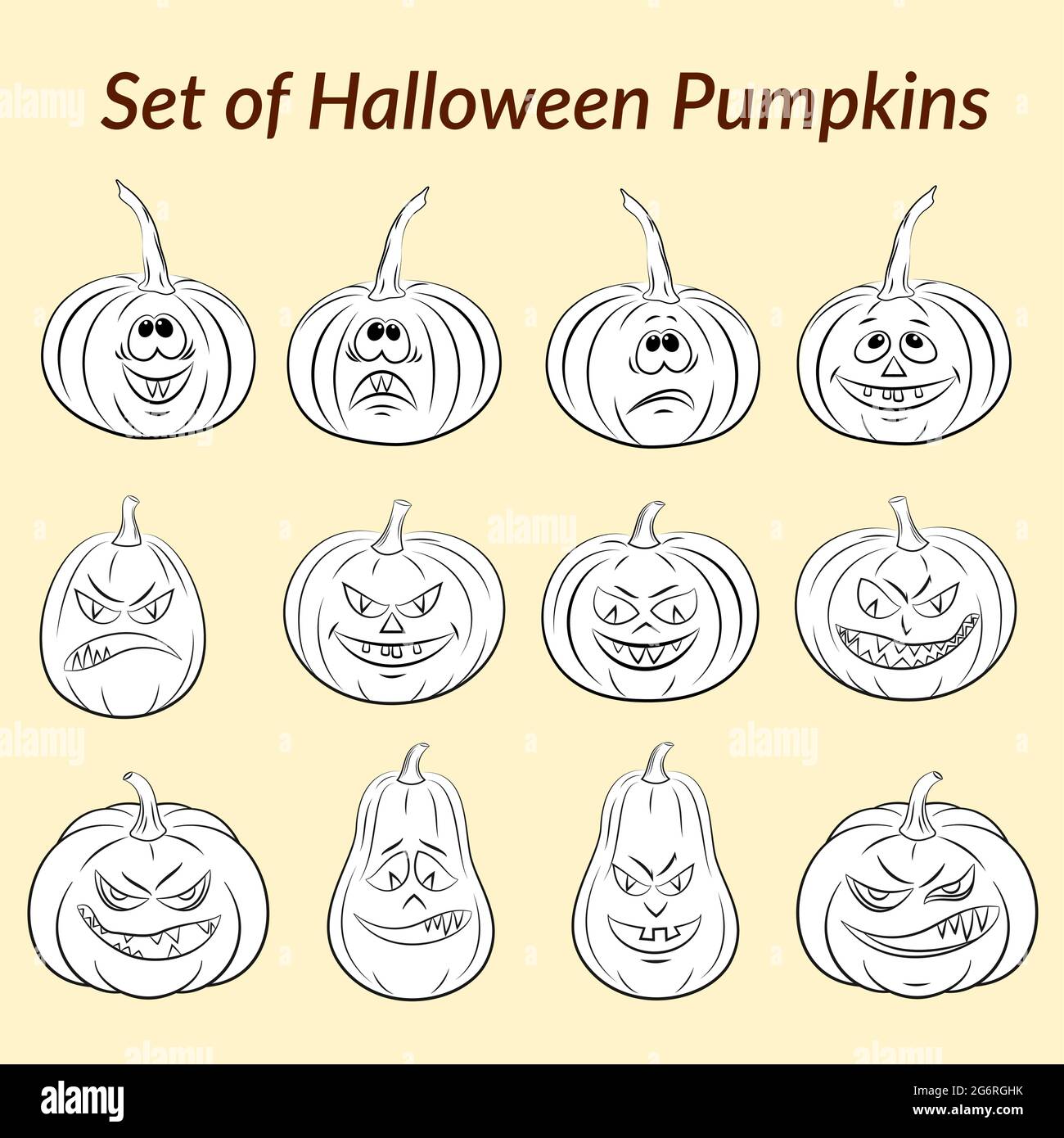 Halloween Pumpkins Set Stock Vector
