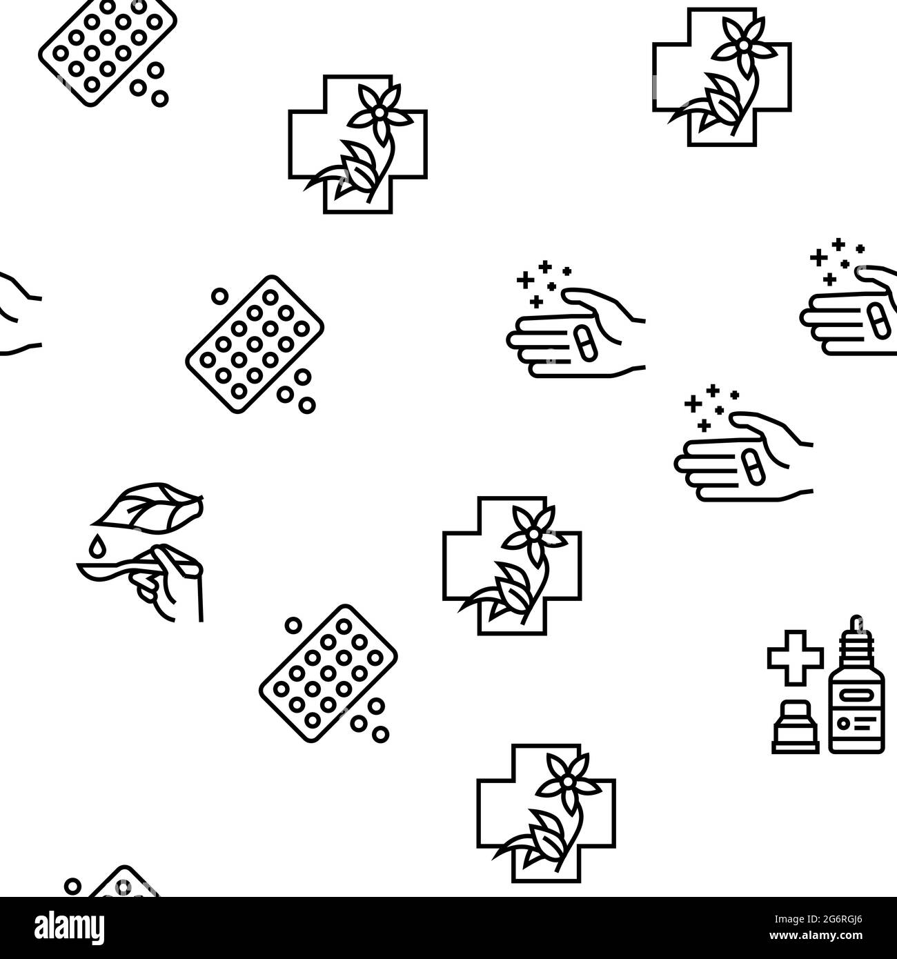 Homeopathy Medicine Collection Icons Set Vector Stock Vector Image ...