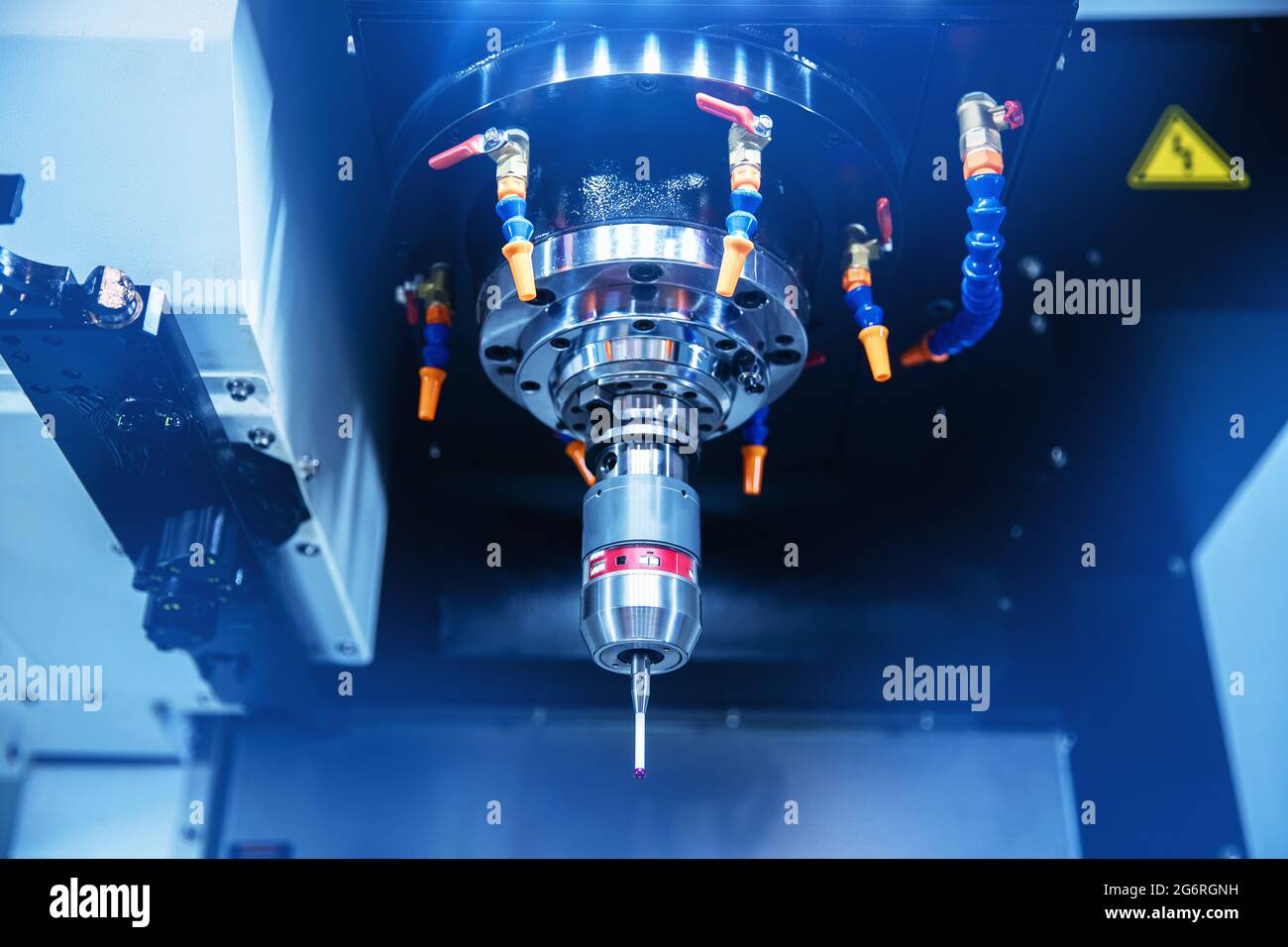 Probe CMM on milling machine. Sensor quality control after machining