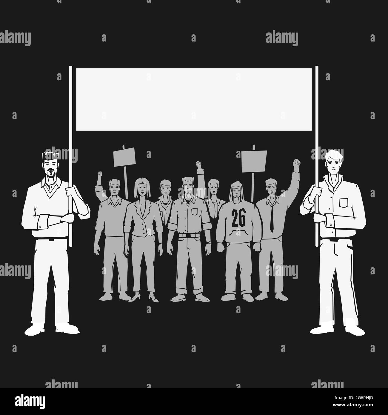 Vectro Illustration People At The Rally Stock Photo - Alamy