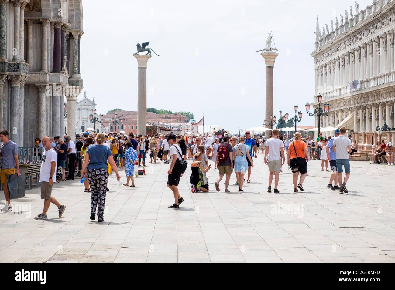 VENICE, ITALY - July 8: Tourist visit Venice during the G20 at the Arsenale on July 8, 2021 in Venice, Italy. The G20 in Venice will open from July 8th to July 11th. Credit: Luca Zanon Alamy Live News Stock Photo