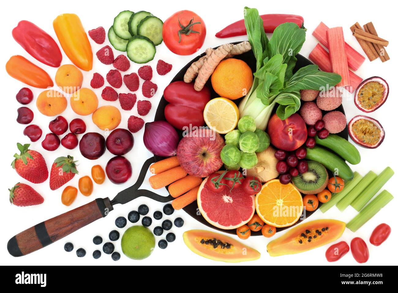 Healthy plant based fresh fruit & vegetables high in antioxidants that