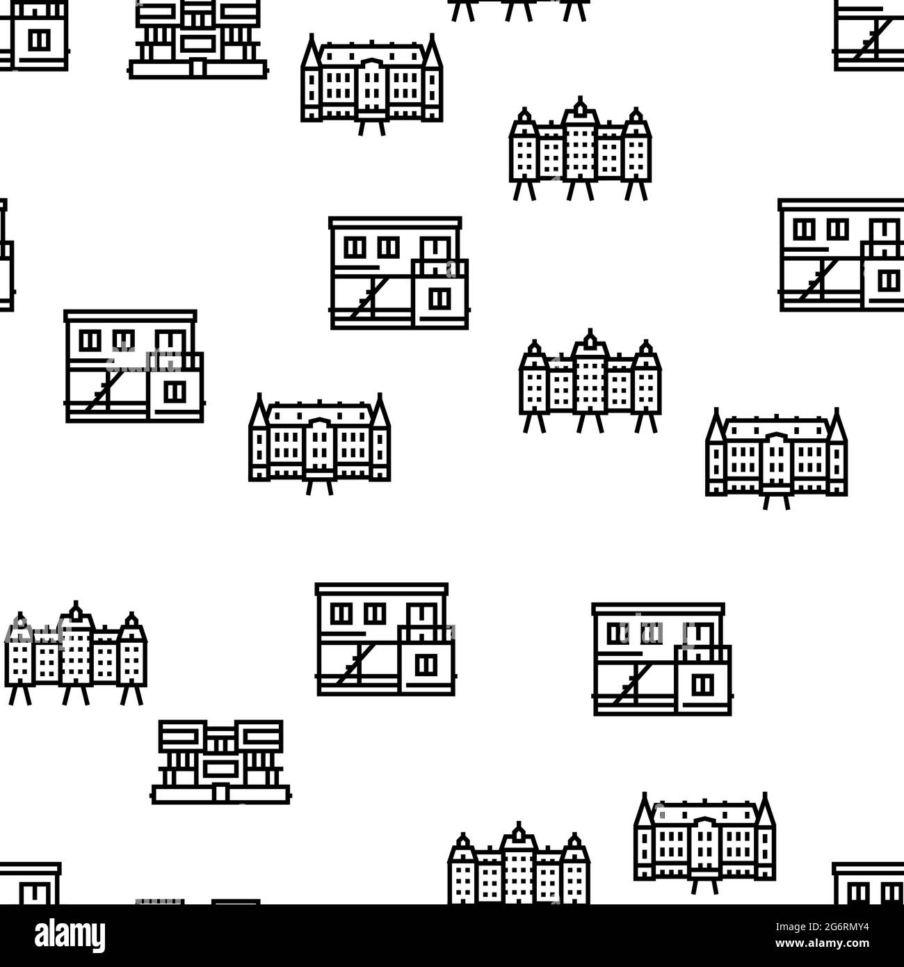 House Constructions Vector Seamless Pattern Stock Vector Image & Art ...