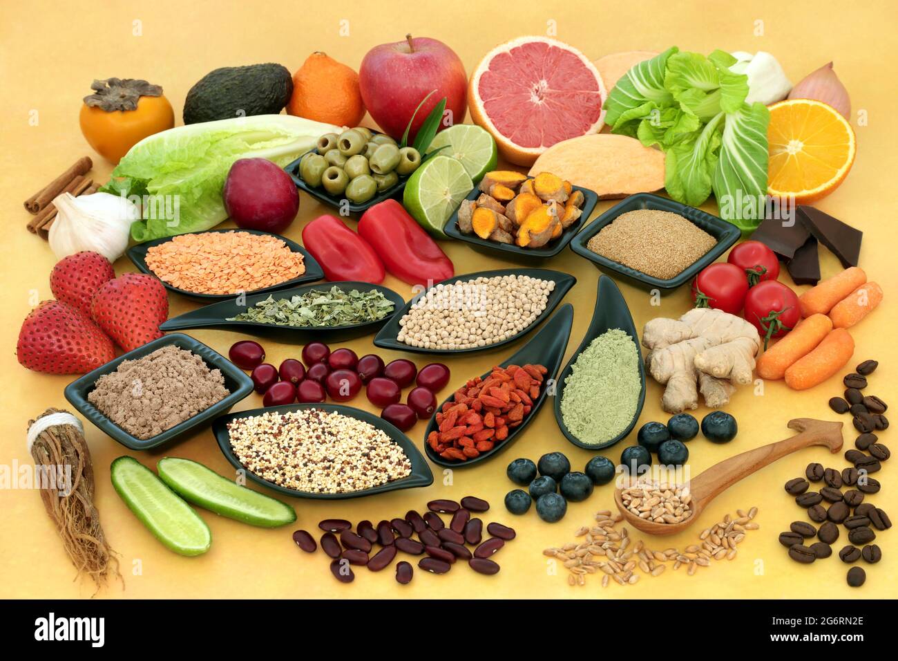 Collection of the worlds healthiest vegan foods high in protein, omega