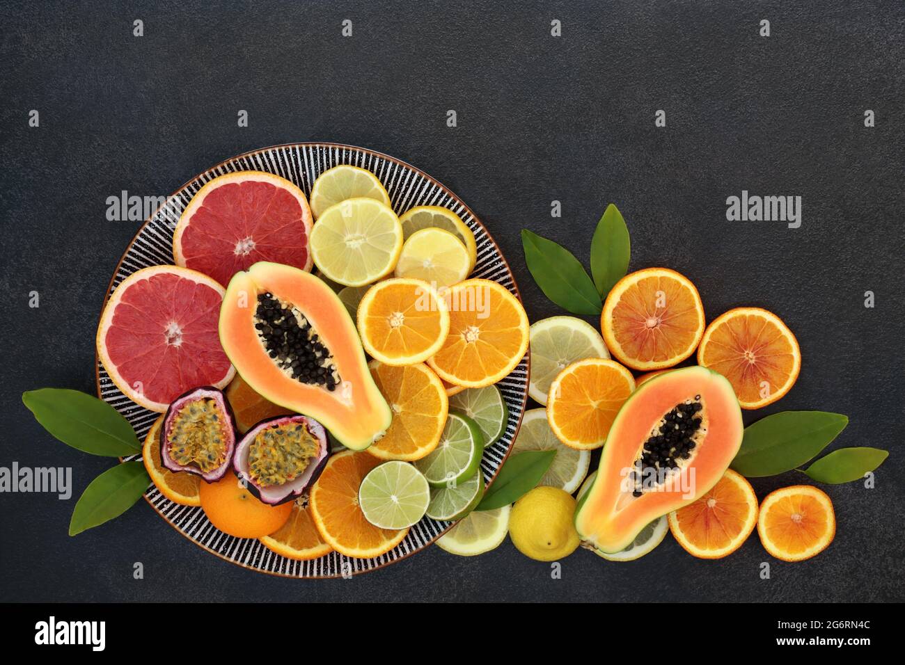 Tropical and citrus fruit collection for high fibre boost high in