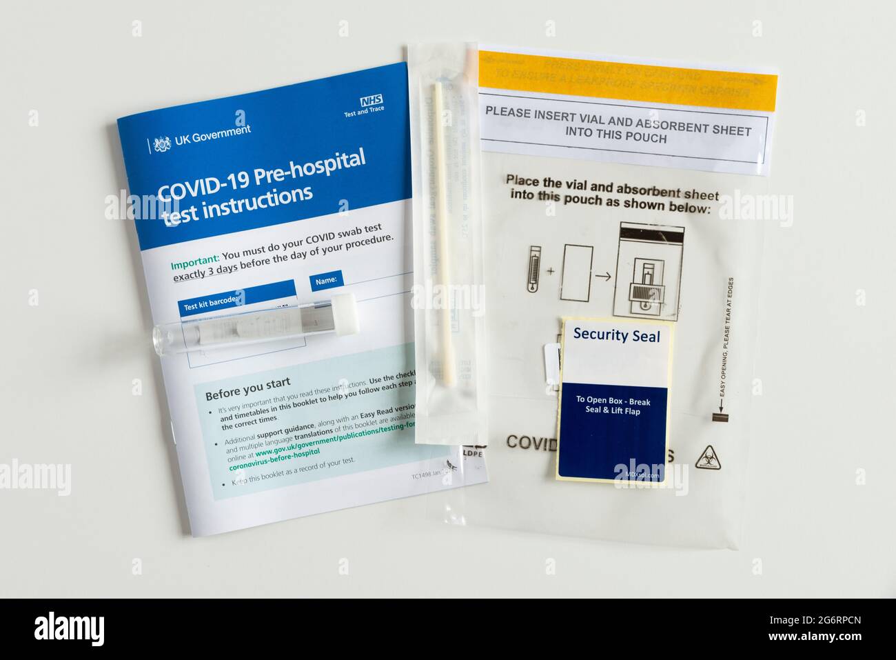 A Covid19 PCR home test kit Stock Photo Alamy