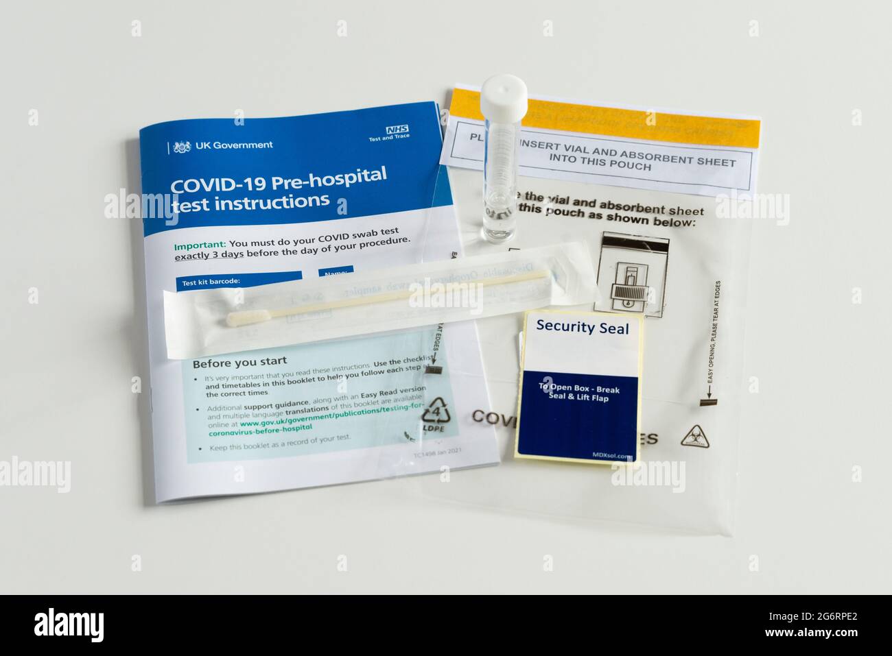 A Covid19 PCR home test kit Stock Photo Alamy