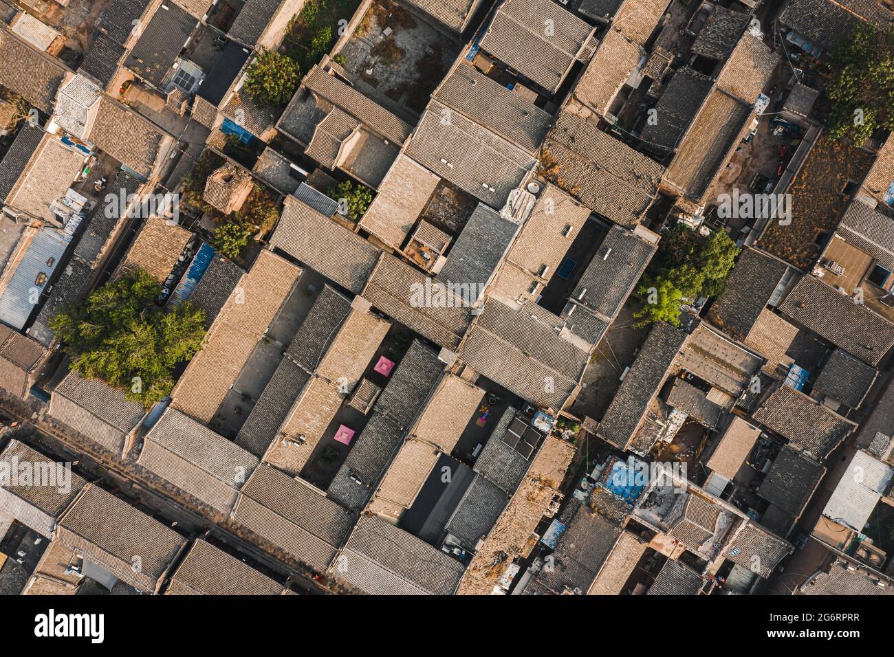 Aerial View of Pingyao Ancient City, A Traditional Chinese Old City in ...