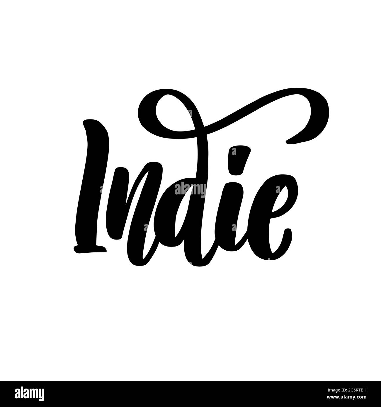 Indie music lettering Handwritten stock lettering typography Stock Vector