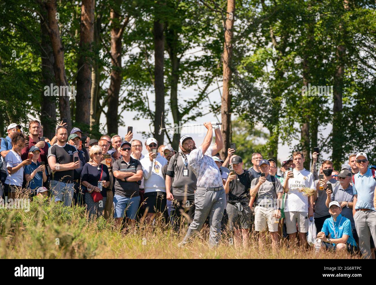 Jon Rahm in the rough on the 1st hole during day one of the Aberdeen ...