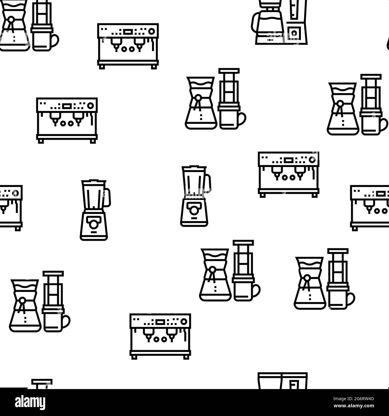 Coffee Shop Equipment Vector Seamless Pattern Stock Vector Image & Art ...
